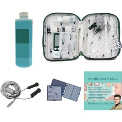 Zubehörset XXL Alpha-Stim AID: Schutzhülle, 250 ml Kontaktlösung, Ersatzohrclip, Filzpads, Alpha-Wellen CD.